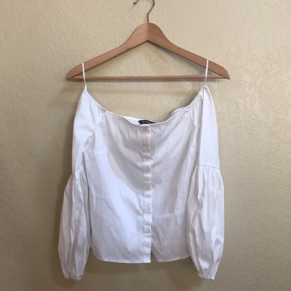 NEW Express White Off-the-Shoulder Blouse